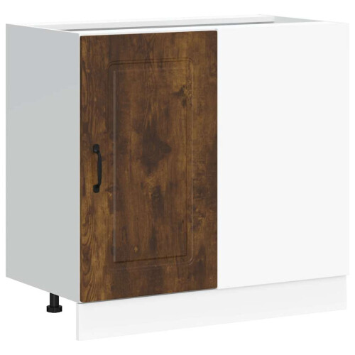 Berkfield Kitchen Base Cabinet Kalmar Smoked Oak Engineered Wood 1