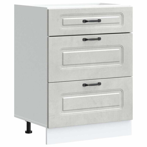 Berkfield Kitchen Base Cabinet Kalmar Concrete Grey Engineered Wood 1