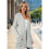 Long-Sleeved Knitted Cardigan Light Gray XL 2