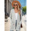 Long-Sleeved Knitted Cardigan Light Gray XL 4