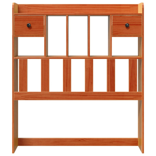Berkfield Headboard with Storage Wax Brown 100 cm Solid Wood Pine 2