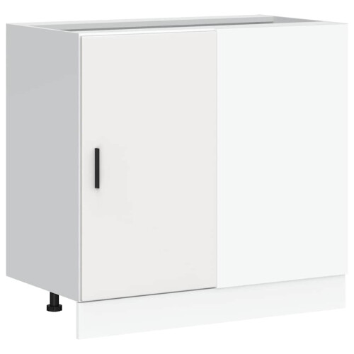Berkfield Kitchen Base Cabinet Lyon White Engineered Wood 1