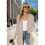 Long-Sleeved Knitted Cardigan Khaki S 4