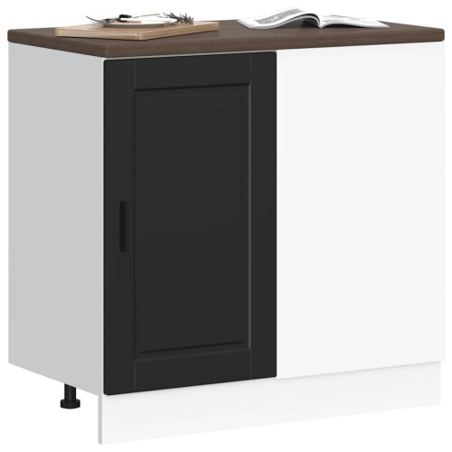 Berkfield Kitchen Base Cabinet "Porto" Black Engineered Wood 2