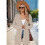Long-Sleeved Knitted Cardigan Khaki S 7