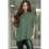 Women'S Loose Dropped Shoulder Short Sleeve Pullover Sweater Green M 4