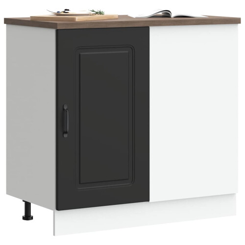 Berkfield Kitchen Base Cabinet "Kalmar" Black Engineered Wood 2