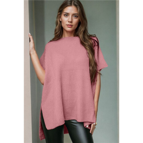 Women'S Loose Dropped Shoulder Short Sleeve Pullover Sweater  L 2