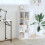 Berkfield Bookcase White 50x25x105 cm Engineered Wood 3