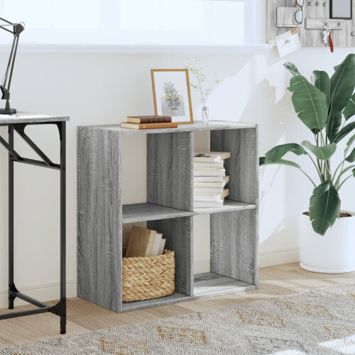 Berkfield Bookcase Grey Sonoma 68.5x32x68.5 cm Engineered Wood 2