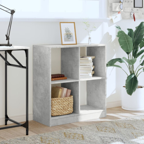 Berkfield Bookcase Concrete Grey 68.5x32x75 cm Engineered Wood 2
