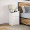Berkfield Bedside Cabinet with LED Lights White Engineered Wood 4