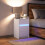 Berkfield Bedside Cabinet with LED Lights White Engineered Wood 5