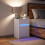 Berkfield Bedside Cabinet with LED Lights White Engineered Wood 4