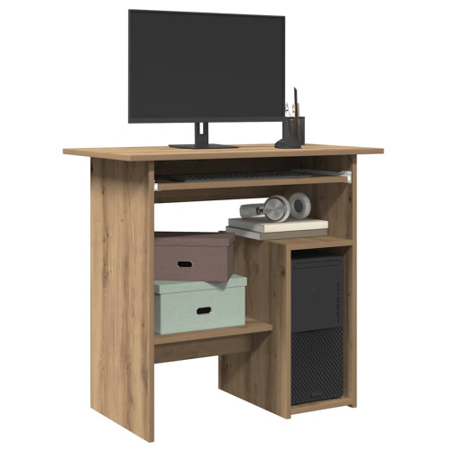 Berkfield Desk Artisan Oak 80x45x74 cm Engineered Wood 2