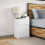 Berkfield Bedside Cabinet with LED Lights White Engineered Wood 5