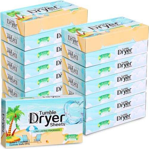 600 Count Natural Coconut Scent Dryer Sheets Bulk PlantBased Fabric Softener Sheets for Static Reduction