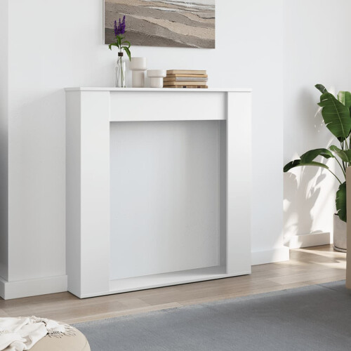 Berkfield Fireplace Surround White 100x20x100 cm Engineered Wood 2