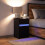 Berkfield Bedside Cabinet with LED Lights Black Engineered Wood 5