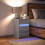 Berkfield Bedside Cabinet with LED Lights Grey Sonoma Engineered Wood 5