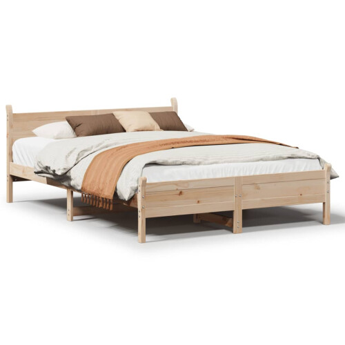 Berkfield Bed Frame without Mattress 150x200 cm King Size Solid Wood Pine 1