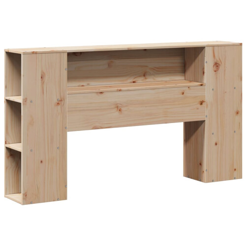 Berkfield Headboard with Storage 135 cm Solid Wood Pine 2