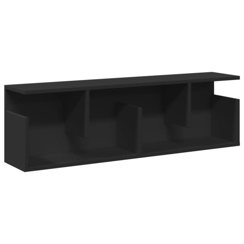 Berkfield Wall Cabinet 100x20x30 cm Black Engineered Wood 1