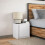 Berkfield Bedside Cabinet with LED Lights White Engineered Wood 4