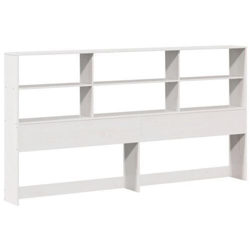Berkfield Headboard with Storage White 180 cm Solid Wood Pine 2