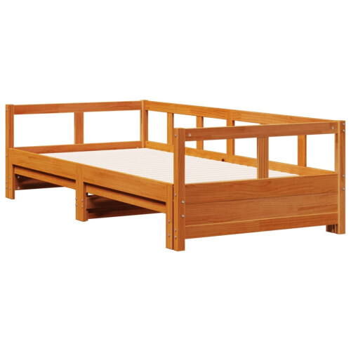 Berkfield Daybed without Mattress Wax Brown 80x200 cm Solid Wood Pine 2