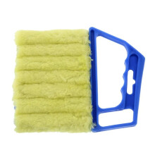Blind Cleaner Brush with Microfiber Duster for Fast Dust Removal, Window Shades and Car Vents, Blue
