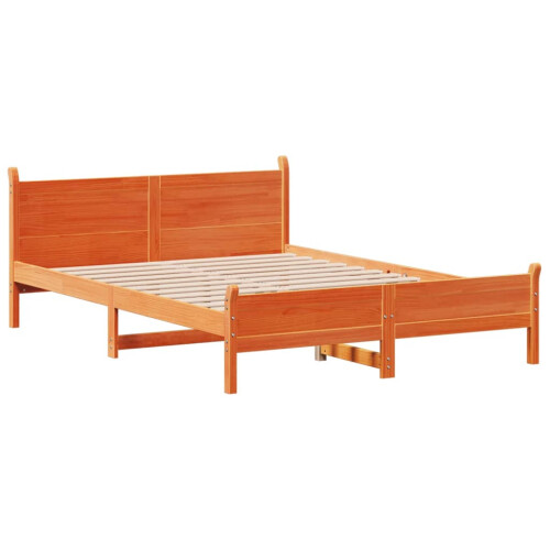 Berkfield Bed Frame without Mattress Wax Brown 120x200 cm Solid Wood Pine 2