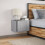 Berkfield Wall-mounted Bedside Cabinet with LED Lights Grey Sonoma 4