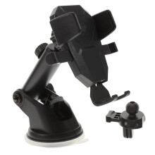 Adjustable Car Phone Mount with 360 Rotation Dashboard and Cup Holder Universal Fit for Smartphones