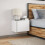 Berkfield Wall-mounted Bedside Cabinet with LED Lights White 4