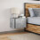 Berkfield Wall-mounted Bedside Cabinet with LED Lights Concrete Oak 4