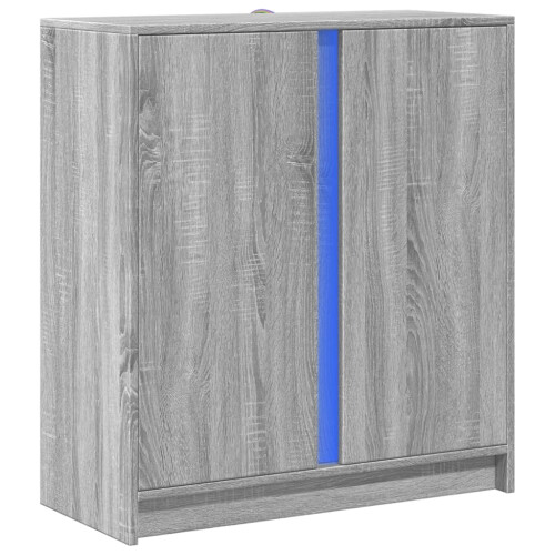 Berkfield Sideboard with LED Grey Sonoma 77x34x85 cm Engineered Wood 2