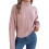 Women'S Sweater Round Neck Texture Button Lantern Sleeve Tops Pullover Knit  M 1