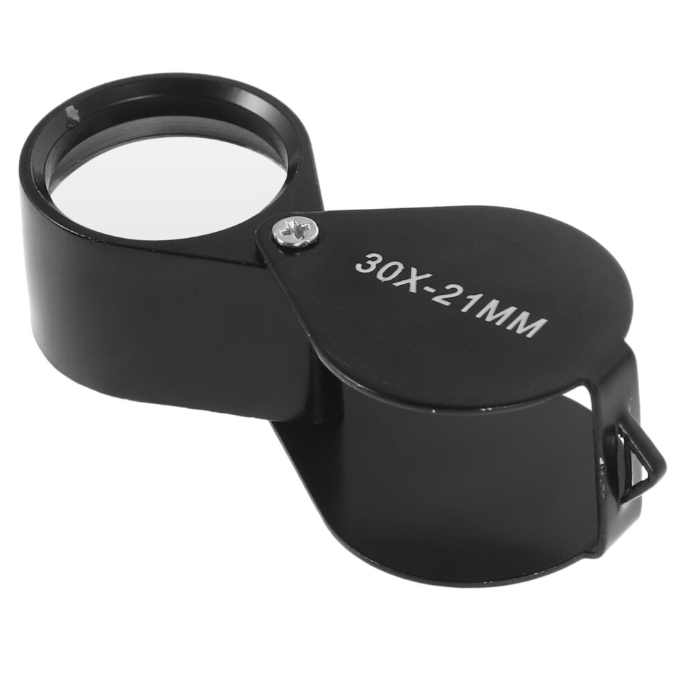 30x Folding Jewelry Loupe Magnifying Glass for Gemstone and Stamp Inspection, Compact Ergonomic Design