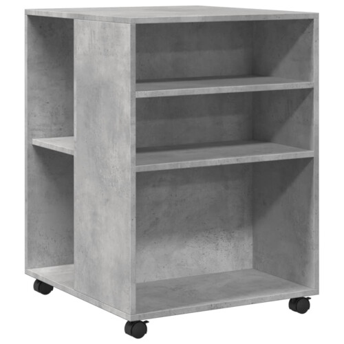 Berkfield Side Table with Wheels Concrete Grey 55x60x78 cm Engineered Wood 1
