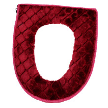 Warm Plush Toilet Seat Cover Pad with Secure Sticky Backing, Washable Winter Cushion Design