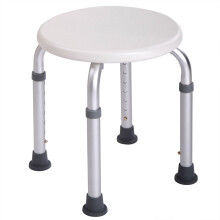 Adjustable Shower Chair for Elderly with Non Slip Rubber Feet, Lightweight Aluminum Bath Stool
