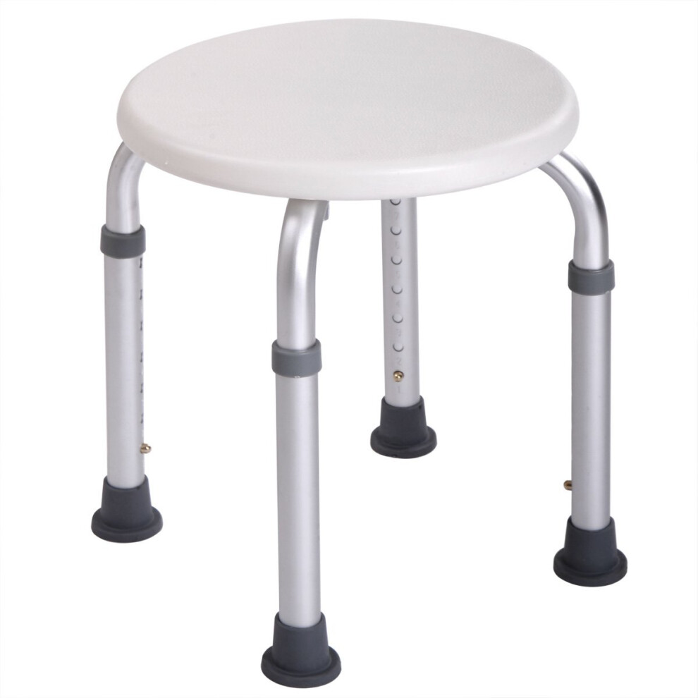 Adjustable Shower Chair for Elderly with Non Slip Rubber Feet, Lightweight Aluminum Bath Stool