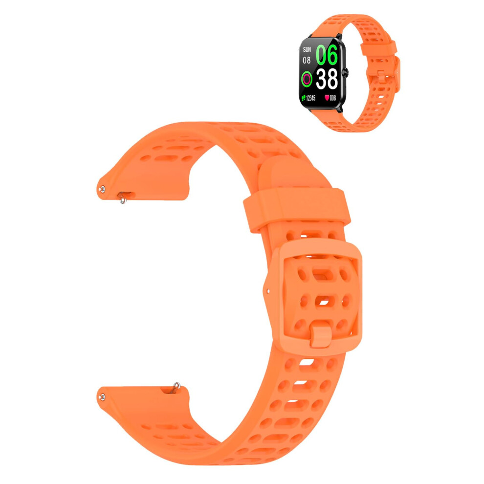 Smartwatch Band Â Breathable Silicone Strap With Quick Release And Adjustable Fit Orange 9351714848480
