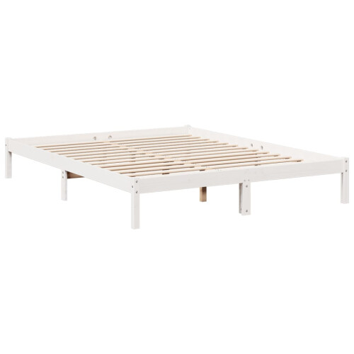 Berkfield Extra Long Bed Frame without Mattress White 160x210 cm Solid Wood Pine 2