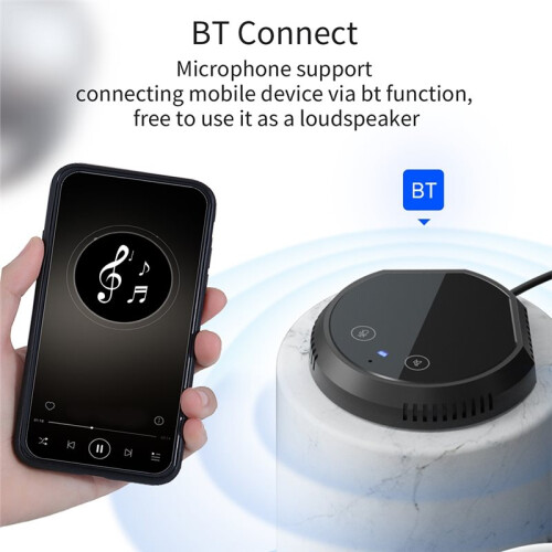 Desktop USB Conference Speakerphone Microphone Touch-Sensor Buttons Condenser PC Computer Mic Support Speaker