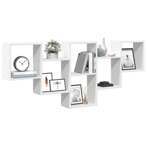 Berkfield Wall Shelf White 159x18x66 cm Engineered Wood 2