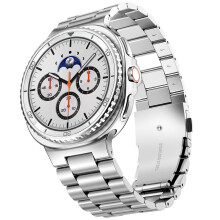 Stainless Steel Band for Galaxy Watch 8 and 8 Classic 46mm 44mm 40mm, Quick Release Metal Strap Silver