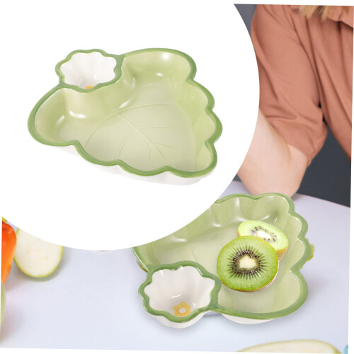 Stackable Ceramic Teardrop Appetizer Plates and Dipping Saucers, EasyClean Glazed Design for Snacks 2