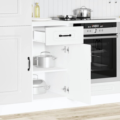 Berkfield Kitchen Base Cabinet Kalmar White Engineered Wood 2